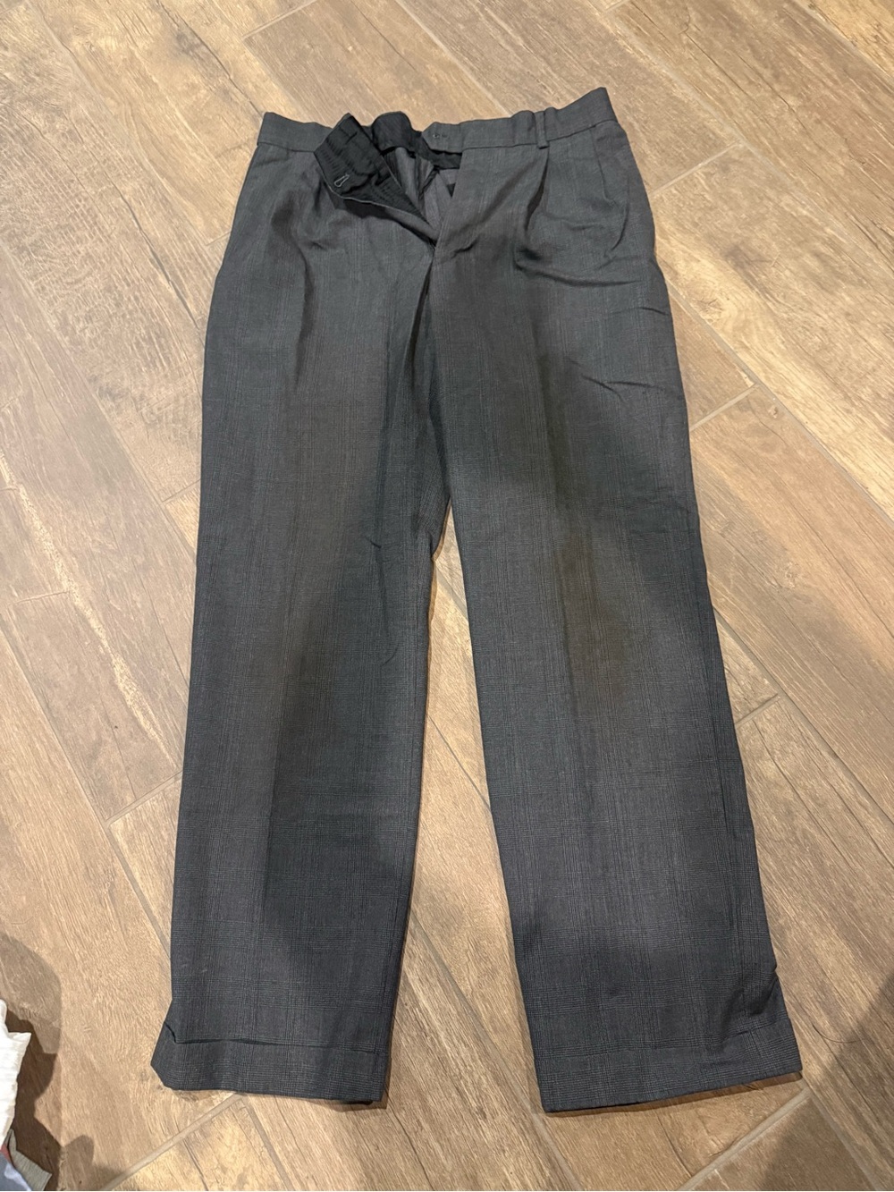 Stafford Men's Pleated Dress Pants - Charcoal Black
